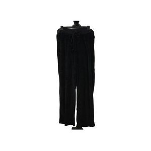 NEW Russell Kemp Pants  Velour Pull On Stretch Black Wide Leg Drawstring Waist S